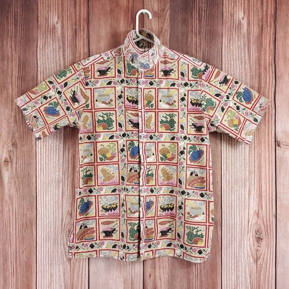 Reyn Spooner Dietrich Varez Size L Food Cooking Hibachi Grilling Hawaiian Shirt - Picture 3 of 12